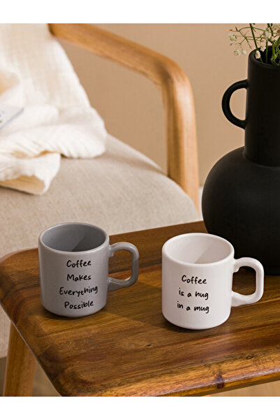 LC Waikiki Quality Pieces from Çelebi Store Printed Ceramic Mug Set of 2