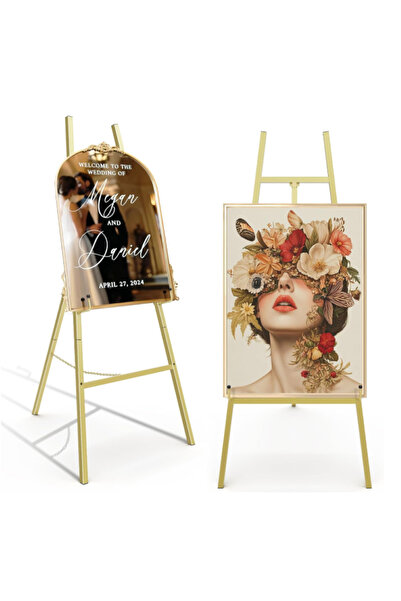 Generic Golden Stand for Plates, Photo Stand, Wedding Photo Stand, Birthday P...