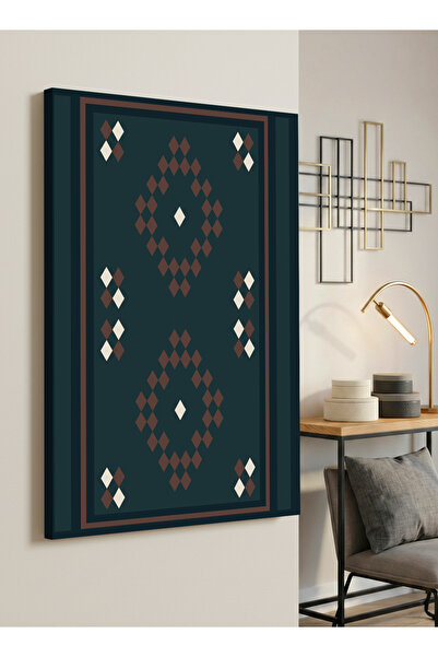 LOWHA Canvas Wall Art Stretched Over Wooden Frame with Dark Pattern