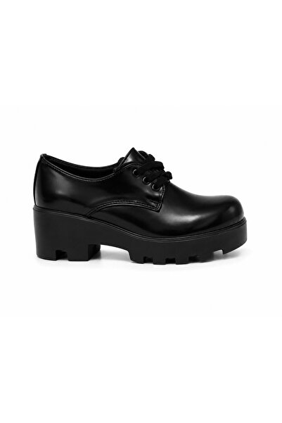 Collezione Black Platform Lace-Up Thick Sole Casual Shoes