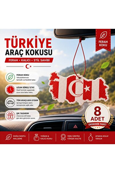 Freeyez Taraftar Araç Kokusu 8' li paket – Kırmızı Beyaz Oto Araç Kokusu | Ar...