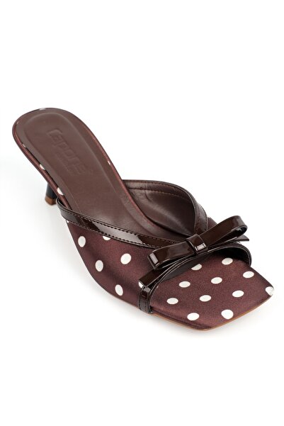 Capone Outfitters Issy Satin Mid-Heeled Blunt-Toe Women's Slippers