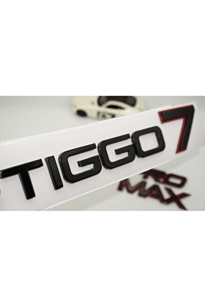 DK Tuning Chery Tiggo 7 Pro Max Bagaj Kırmızı Siyah Abs Yazı Logo Amblem Baga...