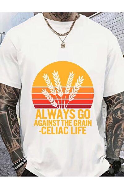 17 seramik تي شيرت Always Go Against The Grain Celiac Life، تي شيرت مريح بوزن...