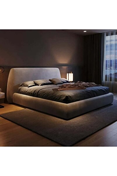 Hunt Upholstered Wooden Bed with Modern Neoclassical Design
