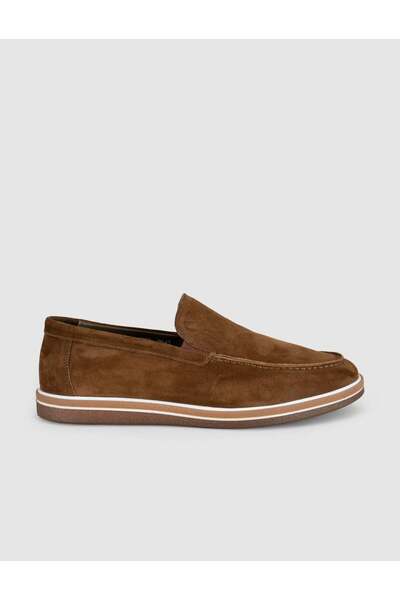 Cabani Tan Suede Genuine Leather Men's Loafer Shoes