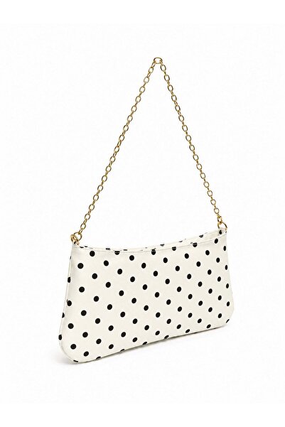 Madamra White Polka Dot Women's Chain Strap Polka Dot Shoulder Bag – Stylish ...