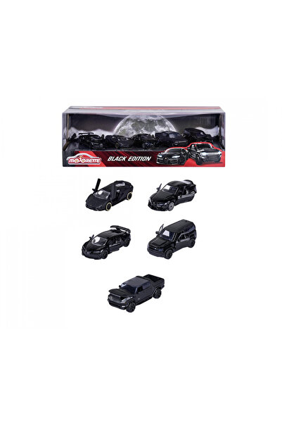 Majorette Set cadou 5 mașinuțe de jucărie Ediția Neagră, 3 ani+