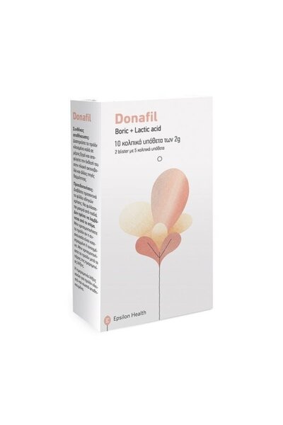 Epsilon Health Donafil Boric + Lactic Acid Κολπικά Υπόθετα 2g, 10τμχ