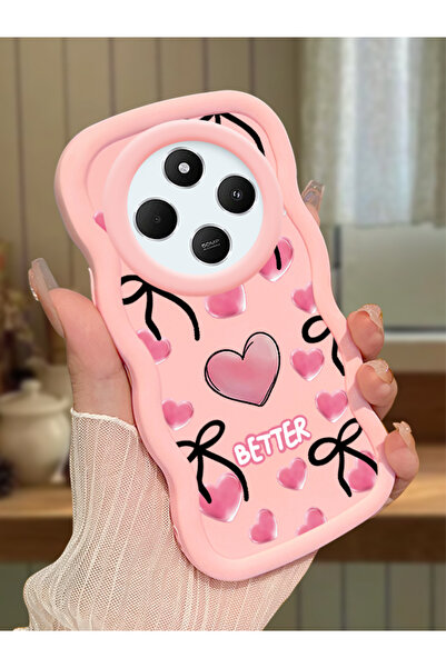 Hontinga Redmi 14C Uyumlu Kılıf kamera koruyucu Pembe Silikon Couple Telefon ...