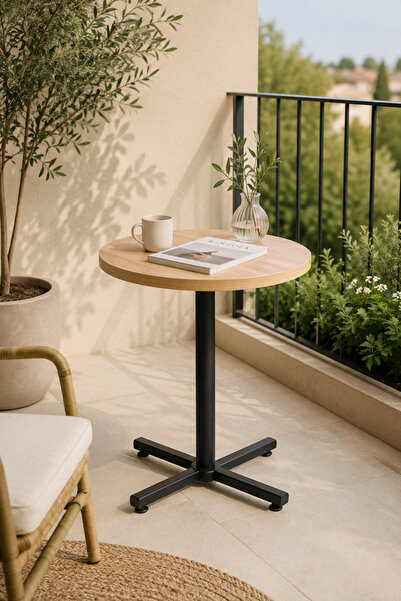 VİLİNZE Payas Metal Ayak Mutfak Bahçe Balkon Bistro ve Cafe Masası 70x70 Cm