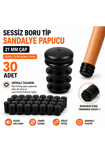 ÖZTEK SESSİZ SANDALYE PAPUCU 21 ÇAP SESSİZ SANDALYE PAPUCU 30 ADET