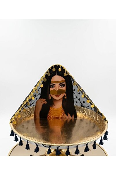 Tohfah صينية تقديم "غمرة" بتصميم تراثي فاخر الوان (مقاس 45 سم).