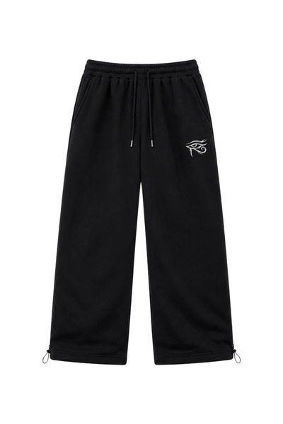 zaee Eye of Horus Embroidered Adjustable Leg Premium Baggy Sweatpants