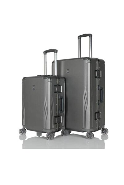 Assoda Luggage Set Aluminum Frame and Durable PC Body Two Pieces Color: Dark ...