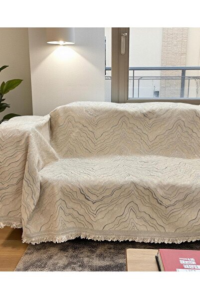 Linea Home Κουβέρτα Σενίλ Βολκάν Εκρού Ατομική Τετραθέσια 180x320 LH2025313-4