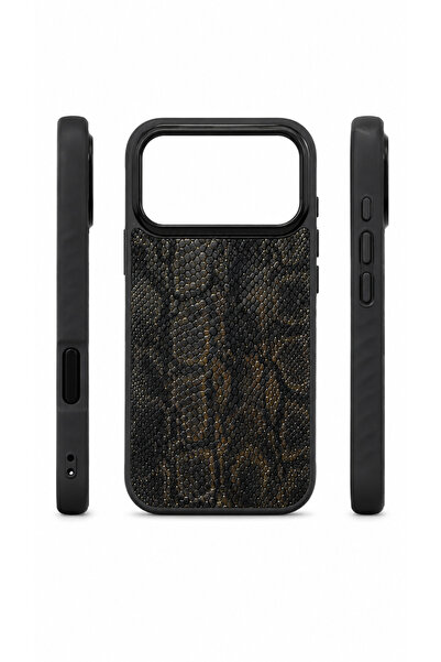 Phonextra iPhone 17 Pro Uyumlu Snake Yılan Desenli Kamera Korumalı Telefon Kı...