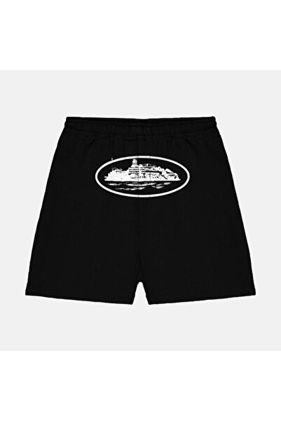 COZYWEAR Printed Black Oversize Shorts