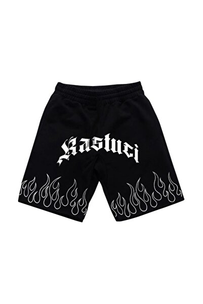 COZYWEAR Black Printed Oversize Shorts