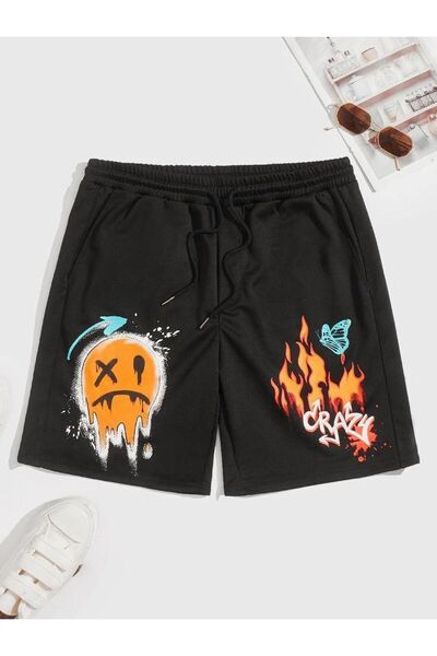 COZYWEAR شورت أسود مطبوع