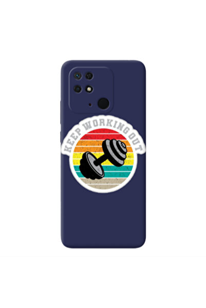 Other Xiaomi Redmi 10C Keep working out Dark blue Colored Silicone TPU Θήκη