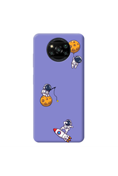 Other Xiaomi Poco X3 Pro Cute astronauts Purple Colored Silicone TPU Θήκη