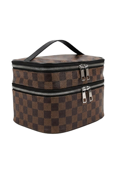 NS reliable Double-Layer Captain Seyahat Makeup Bag in 1 - Large Size Functio...