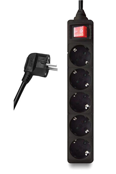 POWERTECH πολύπριζο PT-877, 5x schuko, 16A, 3m, μαύρο