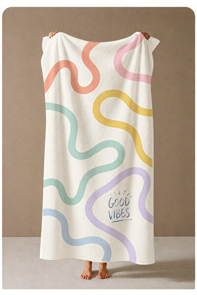 milroma Colorful Wave Line Summer Patterned 70X150 Beach Towel