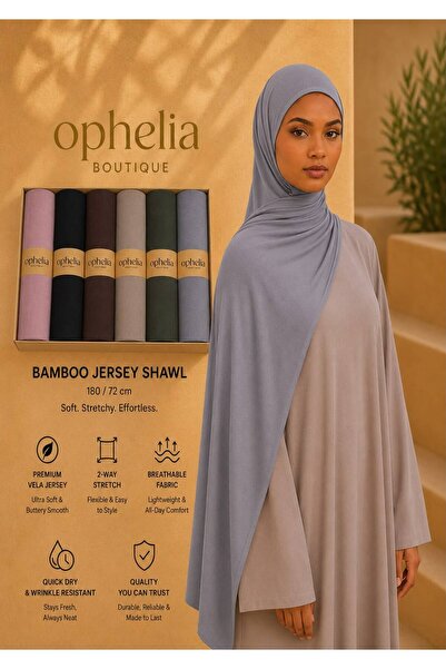 Ophelia Bamboo Jersy |Assorted 6pcs Hijab – Soft & Comfortable Modest Wear fo...