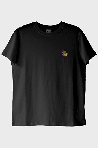NUUGG Purple Flame Saxophone Embroidered Music Black T-Shirt
