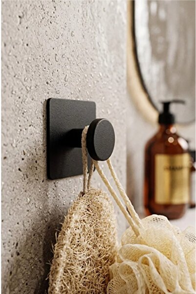 Kitchen Beauty Premium Mat Siyah Kare Tekli Duvar Askısı Ultra Güçlü Yapışkan...