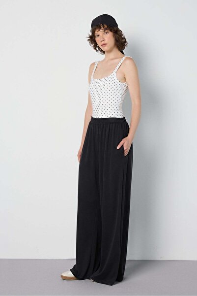 minaaise Women's Premium Modal Fabric Loose Fit Trousers Black