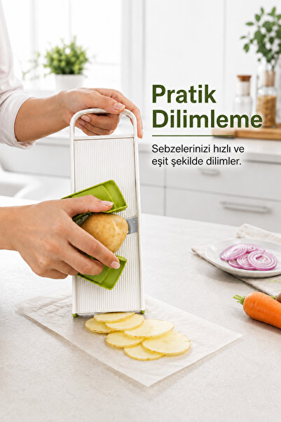Sariva Home Ayarlanabilir Mandolin Dilimleyici 3 Kademeli Sebze Meyve Doğrayı...