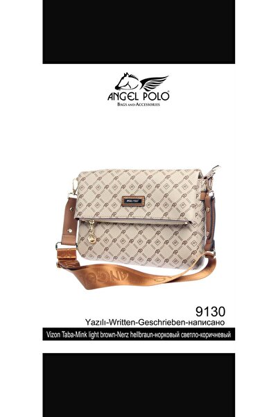 Kadın Vizon Taba Monogram Baskılı Çapraz Omuz Çantası