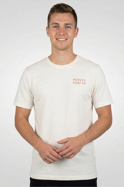 Hurley Men Sportswear Fit Short Sleeve Outdoor T-Shirt, White