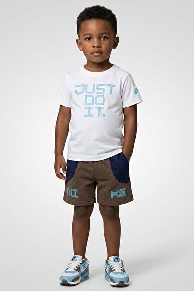 Nike Toddlers Boy 2 Pieces Graphic Print Short Sleeve T-Shirt With Shorts Set...