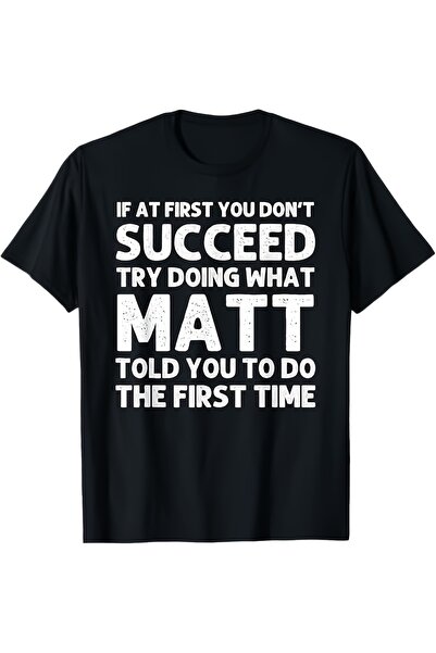 STITCHLY تي شيرت أسود بطباعة ملقطعة ومضحكة بعبارة "Try What Matt Tells You"، ...