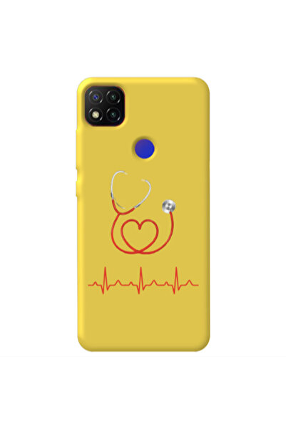 Other Xiaomi Redmi 9c Stethoscope Yellow Colored Silicone TPU Θήκη
