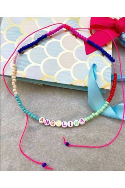 Handmade Κολιέ Ουράνιο Τόξο με το όνομα της επιλογής σας