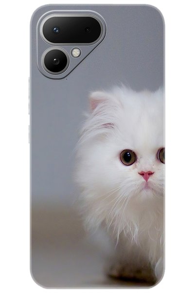 TECNO Pova Curve 2 5G (LK7k) Uyumlu Kılıf Desen Baskılı Silikon Beyaz Kedi ST...