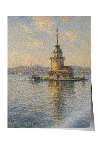 Zestia Poster inspirat de Monet cu Turnul Fecioarelor, Peisaj Impresionist, F...