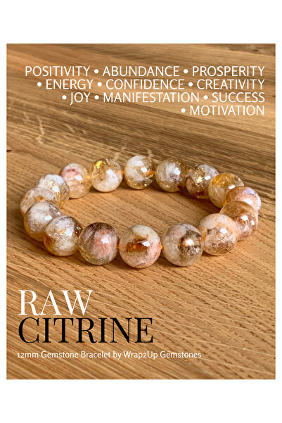 Wrap2Up CITRINE RAW 12 mm GEMSTONE BRACELET