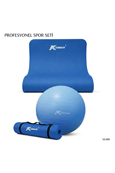 Profesyonel Pilates Seti - Mavi Pilates Minderi Matı & Mavi Pilates Topu Combo Set
