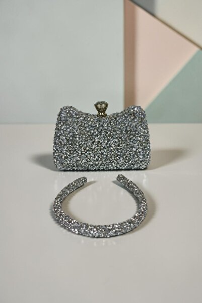DNC Art&Deco Crown Gift Shiny Stone Evening Dress Bag Luxury Portfolio - Spar...