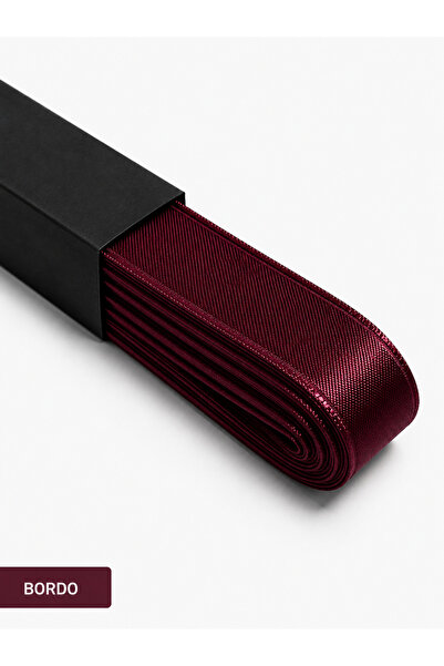 Kardelux Bordo Saten Kurdele 1cm-10m-Çeyiz-Bohça Süsleme-Nikah Şekeri-Davetiy...