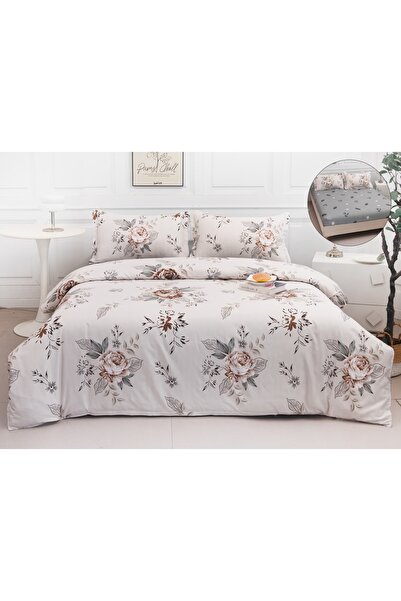 Truva Home Lenjerie de Pat | 4 Piese | Bumbac Satinat | Confort Premium și El...