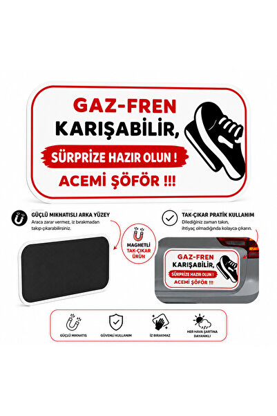 Mega Oto Market Acemi Şoför - Acemi Sürücü Magneti Tak Çıkar Manyetik Araba B...