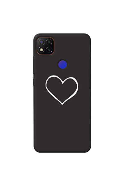 Other Xiaomi Redmi 9c White heart Black Colored Silicone TPU Θήκη