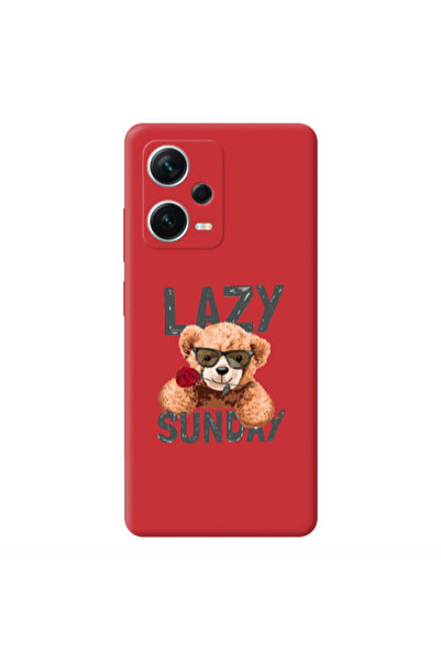 Other Xiaomi Poco X5 Lazy sunday Red Colored Silicone TPU Θήκη
